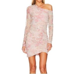 Free People Chloe Ruched Mini Dress in Garden Combo